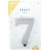 Bougie anniversaire chiffre 7 mat argenté-Gifi