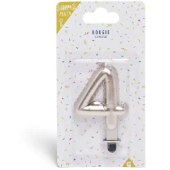 Bougie anniversaire chiffre 4 rose gold-Gifi Online