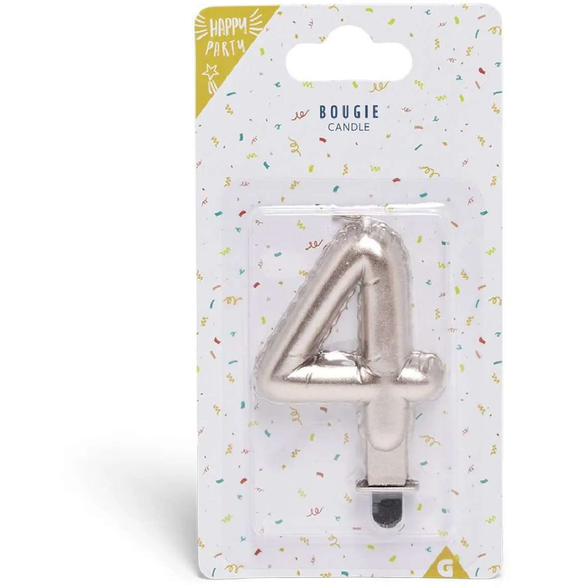 Bougie anniversaire chiffre 4 rose gold-Gifi Online