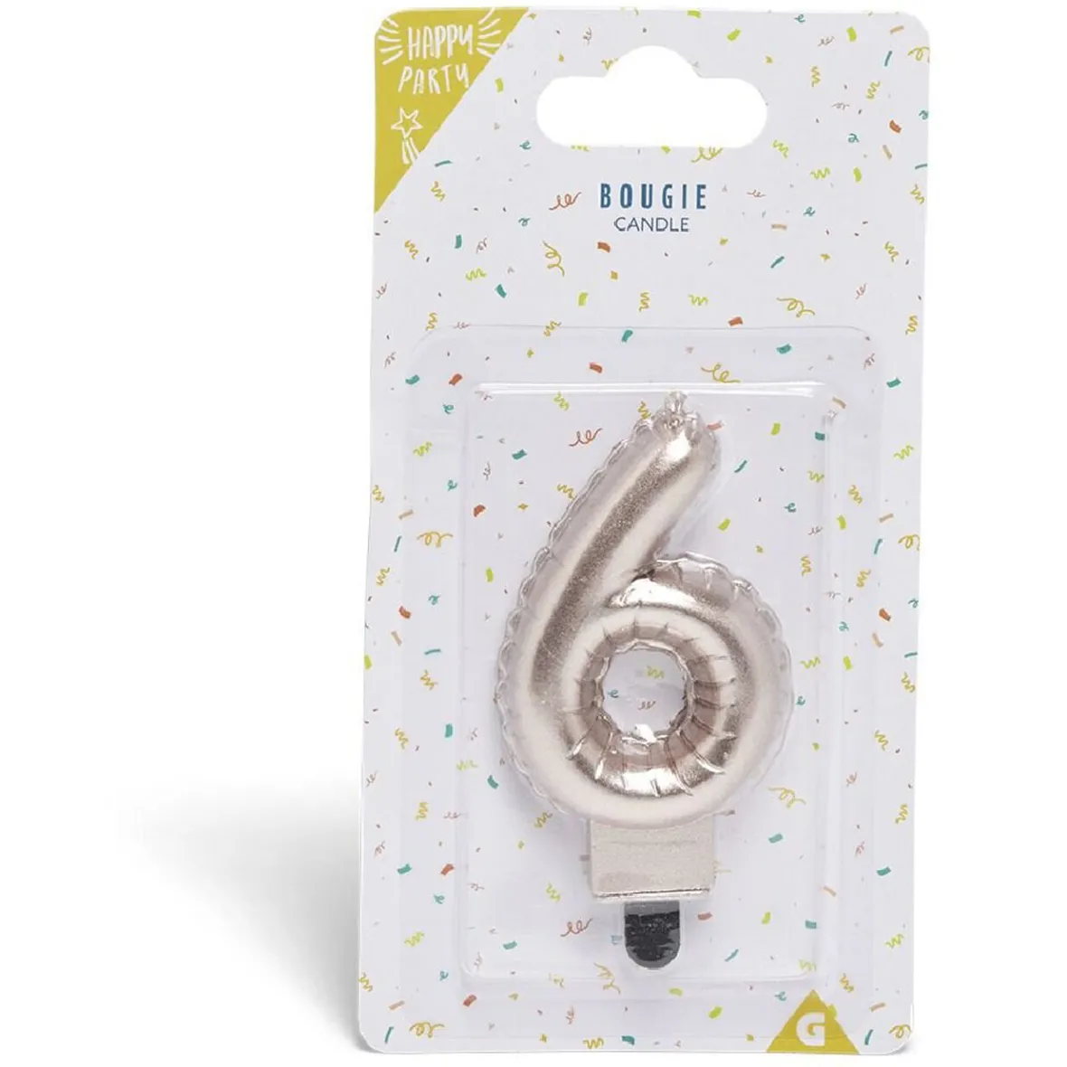 Bougie anniversaire chiffre 6 rose gold-Gifi Best