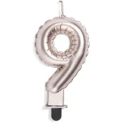 Bougie anniversaire chiffre 9 rose gold-Gifi Best