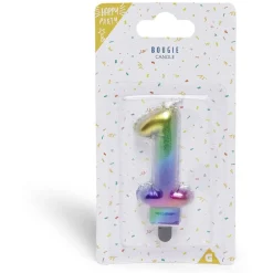 Bougie anniversaire chiffre 1 iridescent-Gifi Best