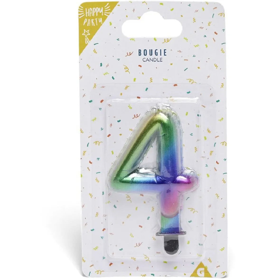 Bougie anniversaire chiffre 4 iridescent-Gifi Discount