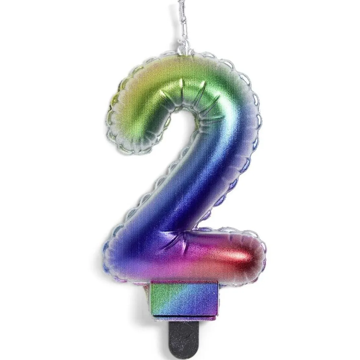 Bougie anniversaire chiffre 2 iridescent-Gifi Online