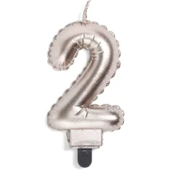 Bougie anniversaire chiffre 2 rose gold-Gifi Clearance