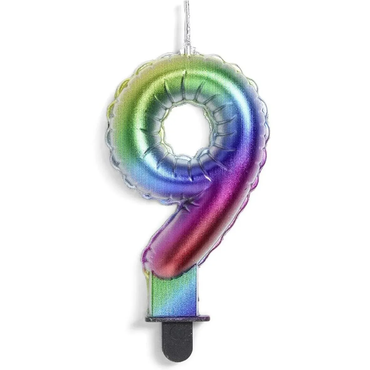 Bougie anniversaire chiffre 9 iridescent-Gifi
