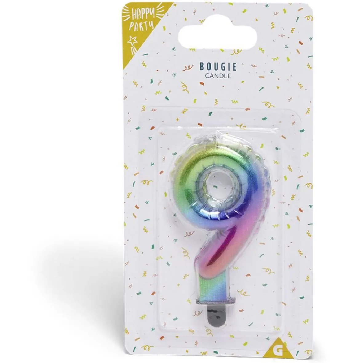 Bougie anniversaire chiffre 9 iridescent-Gifi