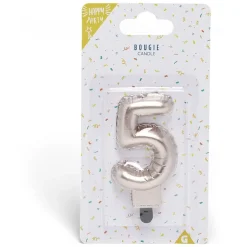 Bougie anniversaire chiffre 5 rose gold-Gifi Best