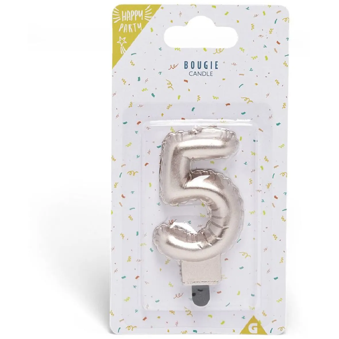 Bougie anniversaire chiffre 5 rose gold-Gifi Best