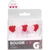 Bougie anniversaire coeur rose et rouge x5-Gifi Clearance