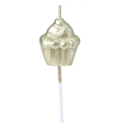 Bougie anniversaire cupcake doré x 5-Gifi Outlet