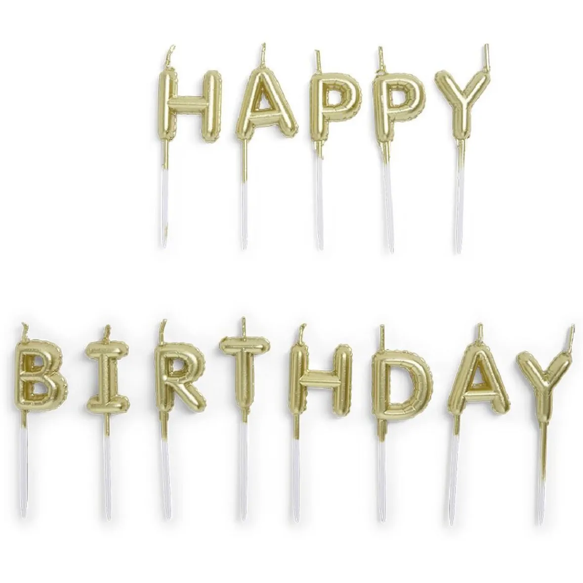 Bougie anniversaire lettres Happy Birthday argenté-Gifi Hot