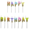 Bougie anniversaire lettres Happy Birthday multicolore et doré-Gifi Discount