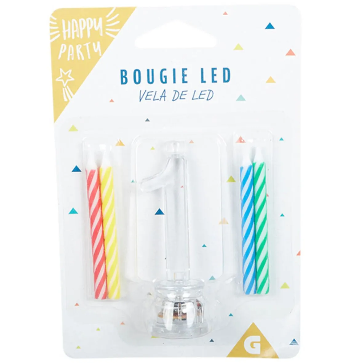 Bougie anniversaire lumineuse à led chiffre 1-Gifi Discount