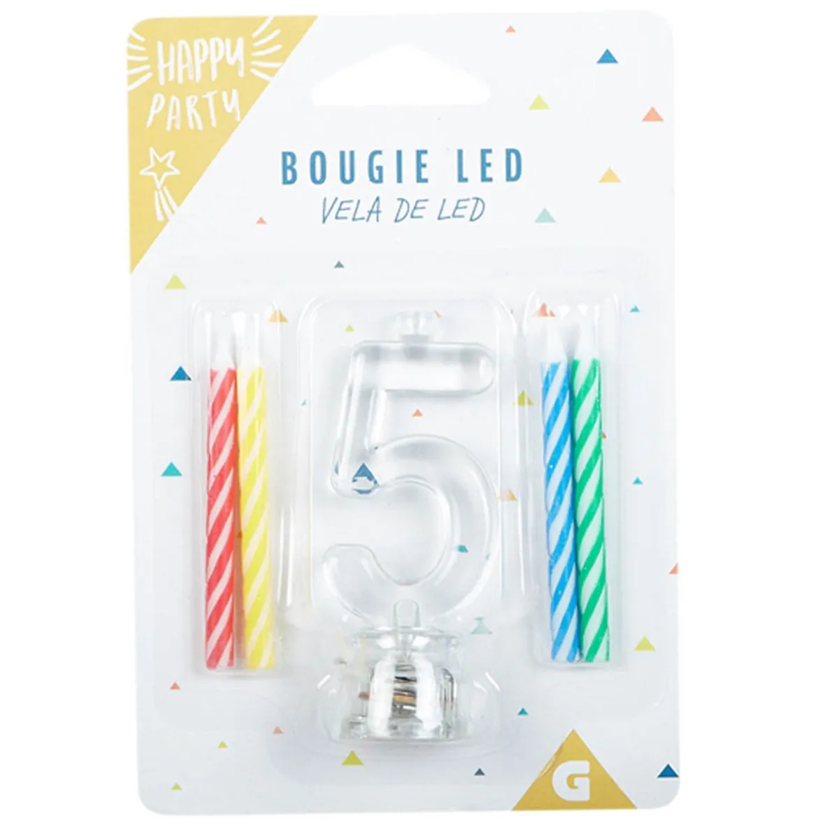 Bougie anniversaire lumineuse à led chiffre 5-Gifi Outlet