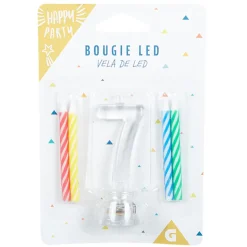 Bougie anniversaire lumineuse à led chiffre 7-Gifi Best