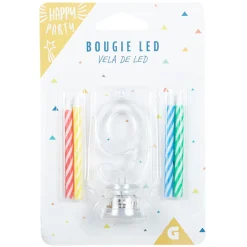 Bougie anniversaire lumineuse à led chiffre 9-Gifi
