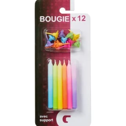 Bougie anniversaire multicolore dégradé x12-Gifi Sale