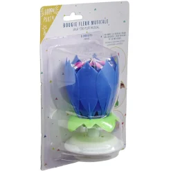 Bougie anniversaire musicale forme fleur 8 mèches-Gifi Online