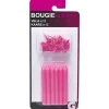 Bougie d'anniversaire rose avec support x 12-Gifi Hot