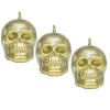 Bougie Halloween en forme de crâne x3-Gifi Discount