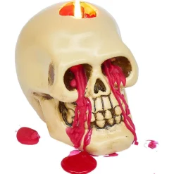 Bougie Halloween tête de mort beige-Gifi Online