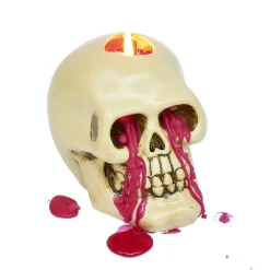 Bougie Halloween tête de mort beige-Gifi Online