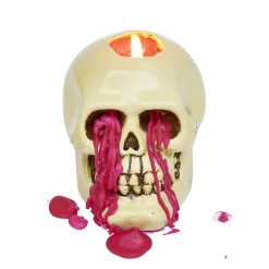 Bougie Halloween tête de mort beige-Gifi Online