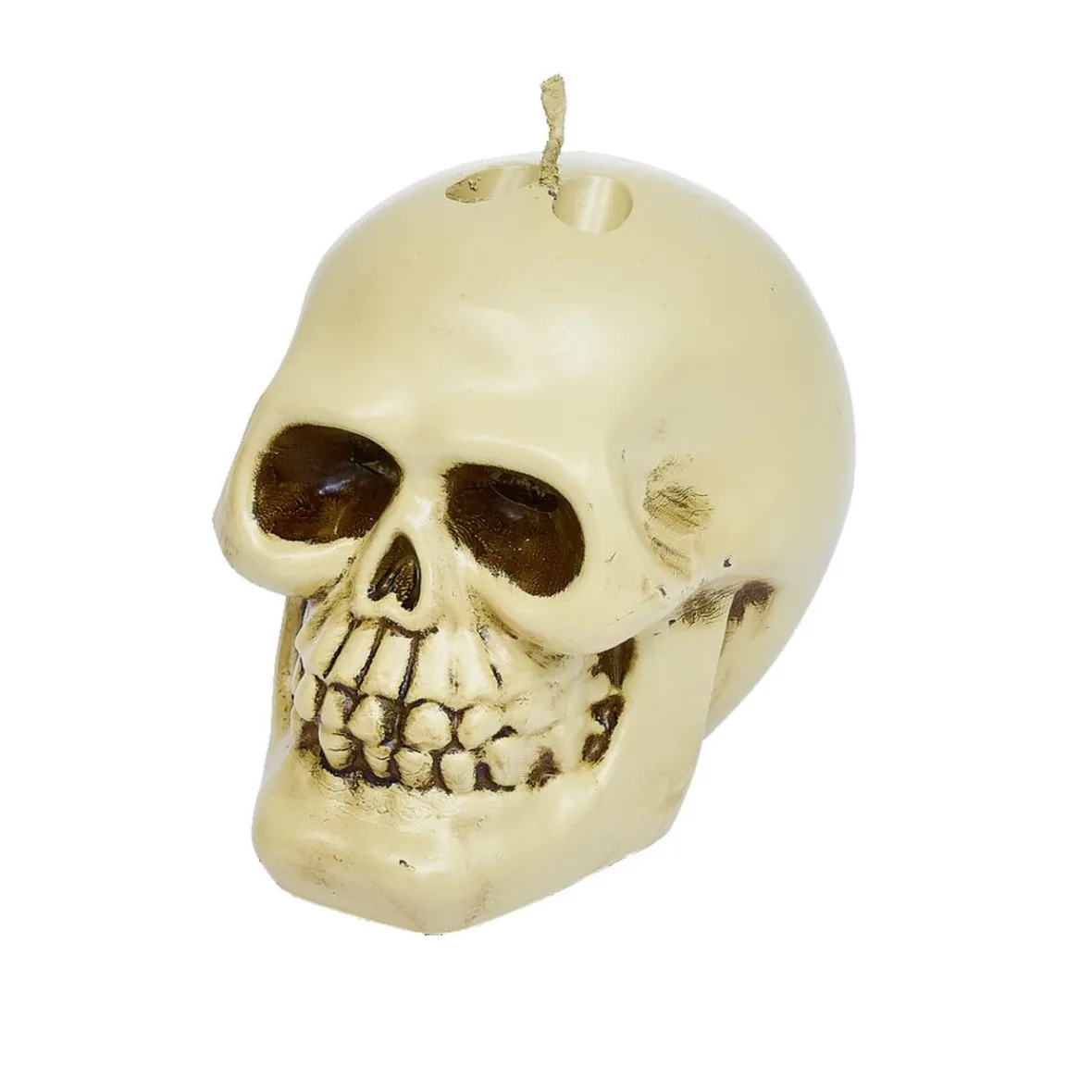 Bougie Halloween tête de mort beige-Gifi Online