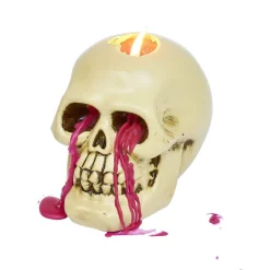 Bougie Halloween tête de mort beige-Gifi Online