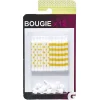 Bougie jaune avec support motif pois et rayures x12-Gifi Sale