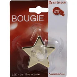 Bougie led étoile dorée-Gifi Online