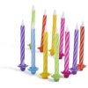 Bougies d'anniversaire multicolore x 24 et ses 12 supports-Gifi Discount