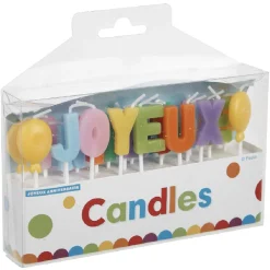 Bougies Joyeux anniversaire multicolore-Gifi