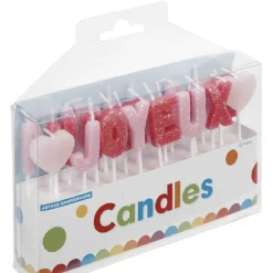 Bougies Joyeux anniversaire rose-Gifi New