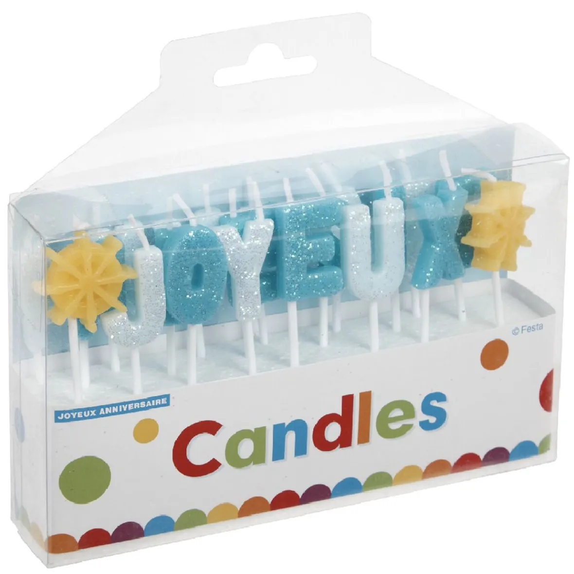 Bougies Joyeux anniversaire bleu-Gifi Best