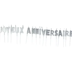 Bougies Joyeux anniversaire argenté-Gifi Sale