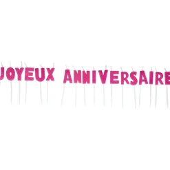 Bougies Joyeux anniversaire rose à paillettes-Gifi Clearance