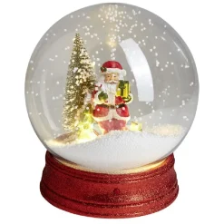 Boule à neige animée lumineuse musicale rouge Ø21cm-Gifi Online