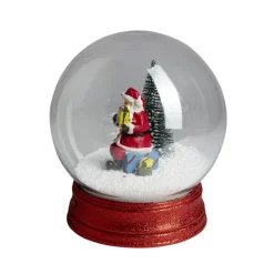 Boule à neige animée lumineuse musicale rouge Ø21cm-Gifi Online