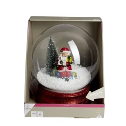 Boule à neige animée lumineuse musicale rouge Ø21cm-Gifi Online