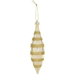 Boule de Noel goutte X7 or pailletée-Gifi Outlet