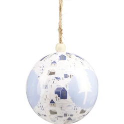 Boule de Noël à motif bleu et blanc Ø12cm-Gifi Online