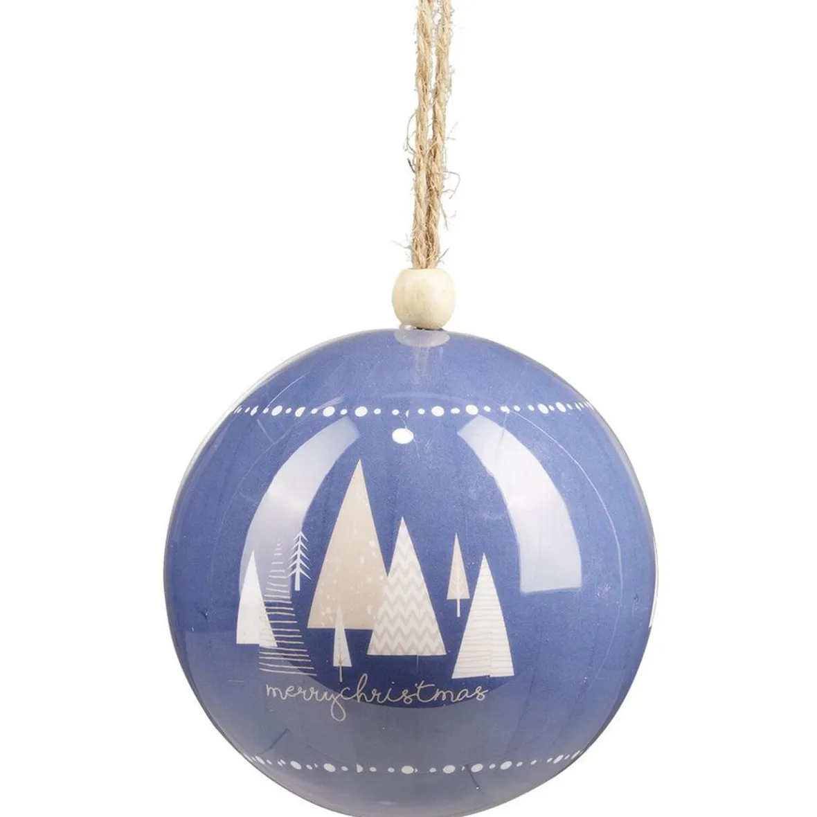 Boule de Noël à motif bleu et blanc Ø12cm-Gifi Online