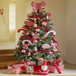 Boule de Noël à suspendre rouge et blanc Ø8cm - 2 modèles-Gifi New