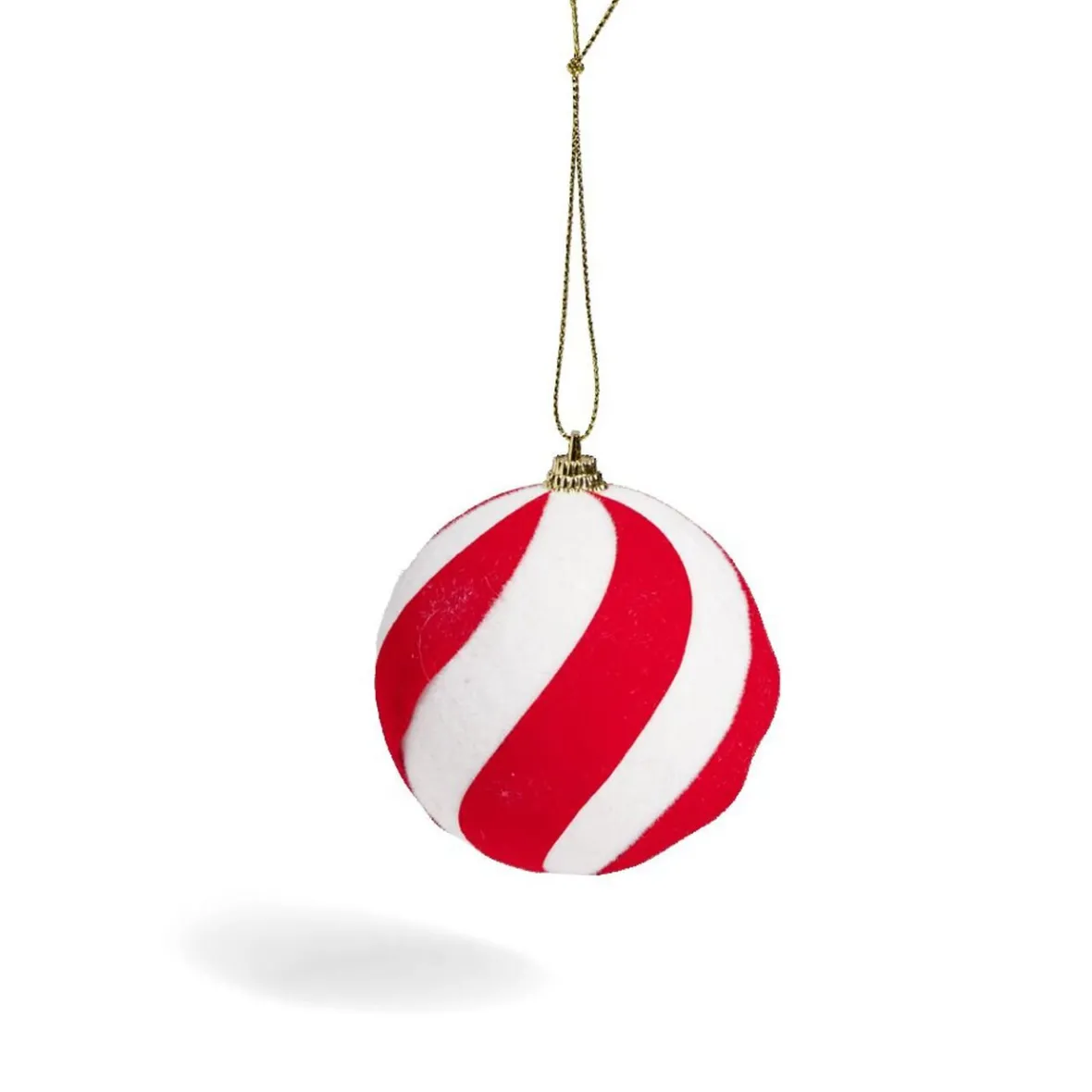 Boule de Noël à suspendre rouge et blanc Ø8cm - 2 modèles-Gifi New