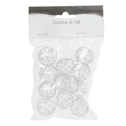Boule de Noël ajouré argent x12-Gifi Best