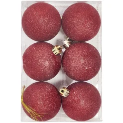 Boule de Noël argenté à paillettes Ø6 cm x6-Gifi New