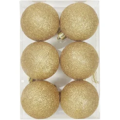 Boule de Noël argenté à paillettes Ø6 cm x6-Gifi Clearance