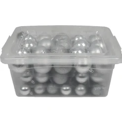 Boule de Noël argenté brillant mat pailleté x70-Gifi Hot